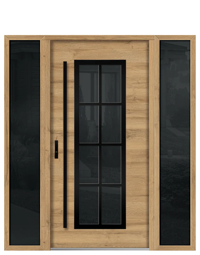 Ebern 5 in Natural Oak, two 16" sidelights (the configurator's art)
