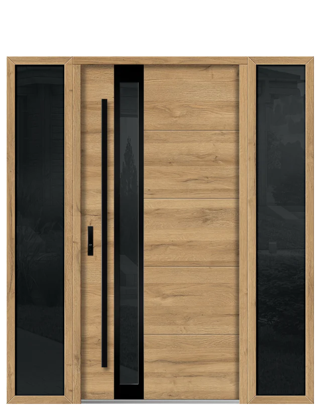 Singen 6 in Natural Oak, two 16" sidelights (the configurator's art)