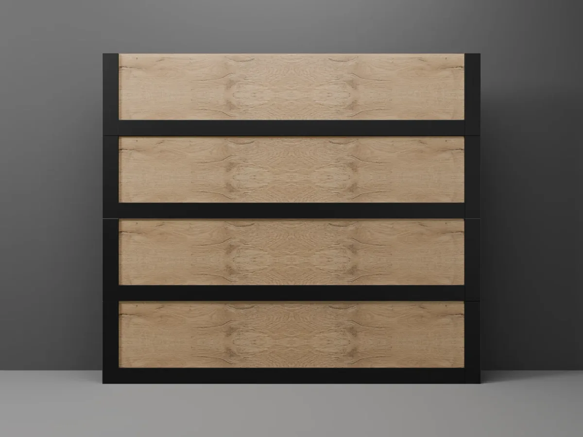 Wood Band by Modern Decor - Woodgrain Inlay Aluminum Composite (ACM) Garage Door