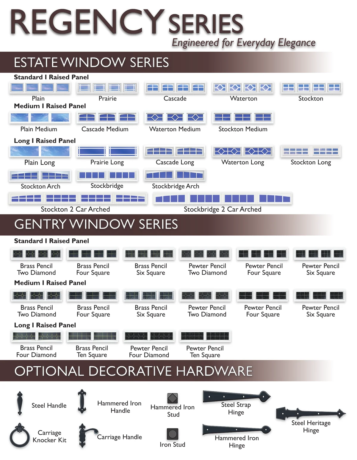Safe-Way Regency brochure page 3 — Estate and Gentry window series and decorative hardware