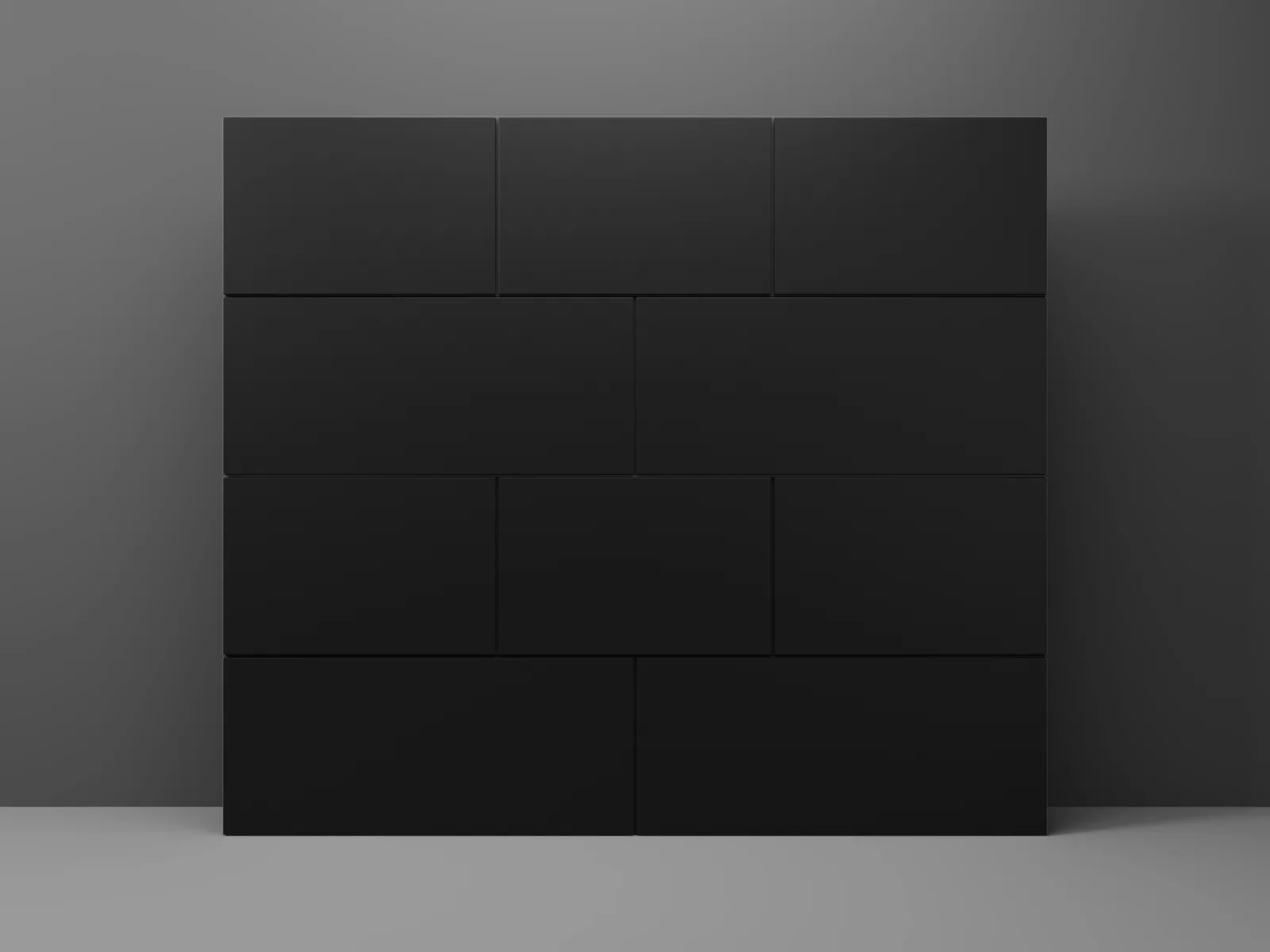 Staggered by Modern Decor - Aluminum Composite (ACM) Garage Door — R-10.25 · 8' x 7' · TOB Black · 2+3 stagger