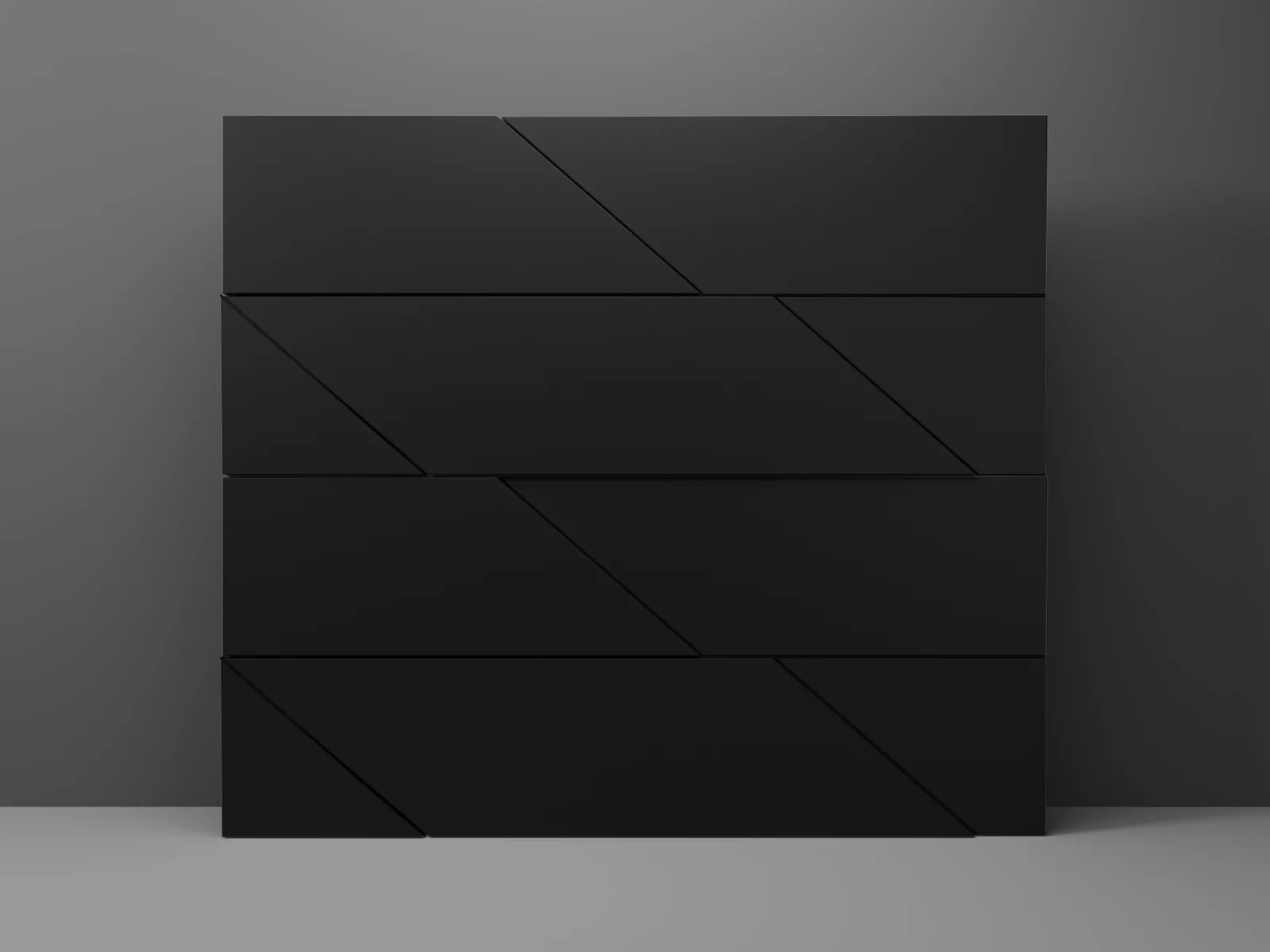 Gradia by Modern Decor - Aluminum Composite (ACM) Garage Door — R-10.25 · 8' x 7' · TOB Black · Trapezoid running bond