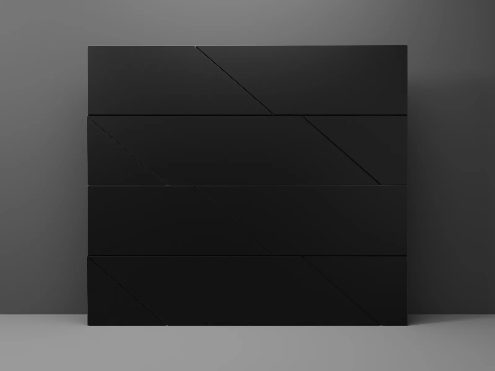 Cadence by Modern Decor - Aluminum Composite (ACM) Garage Door — R-10.25 · 8' x 7' · BLX Black · Trapezoid running bond · None