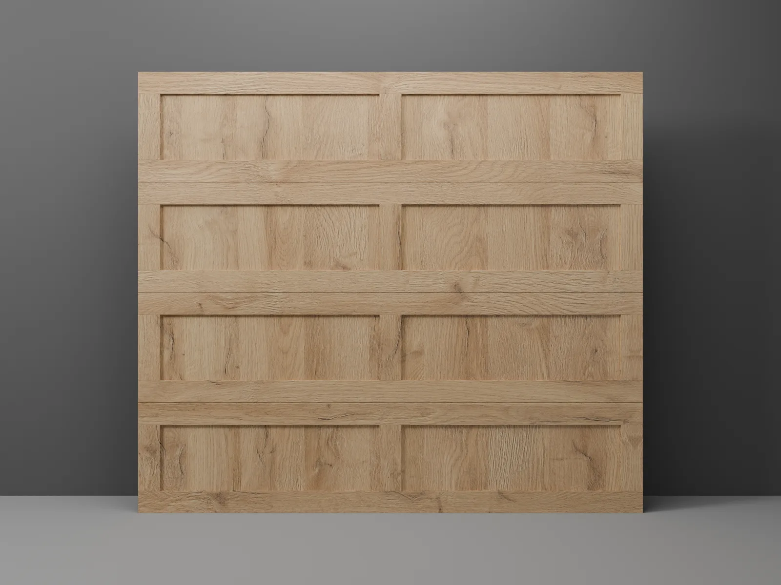 Quadra by Modern Decor - Traditional Steel Garage Door (Colors Match Entry Doors) — R-10.25 · 8' x 7' · Natural Oak · None (Flush)